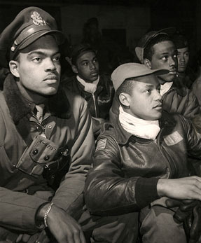 332nd Fighter Group (Tuskegee Airmen), Ramitelli, Italy, March 1945. Toni Frissell Photo, Public Domain, www.flickr.com/photos/trialsanderrors/3385952500/